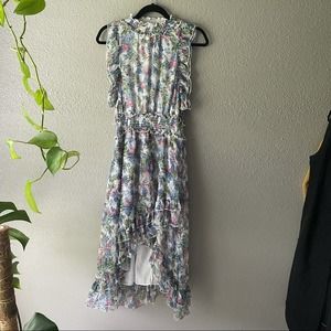 Walter Baker Ruffle Floral Midi Dress